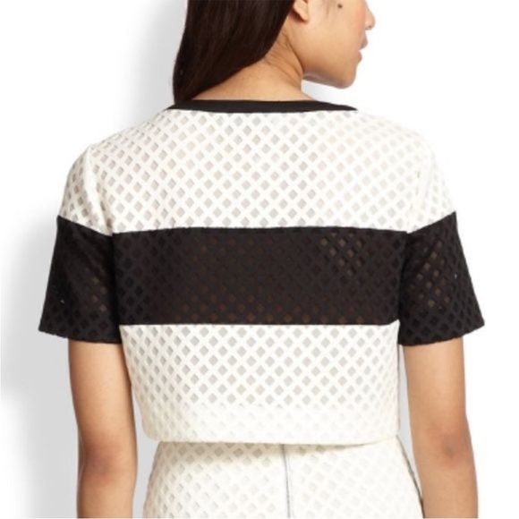 Elizabeth and James Leda Lattice Mesh Crop Top - Picture 7 of 10